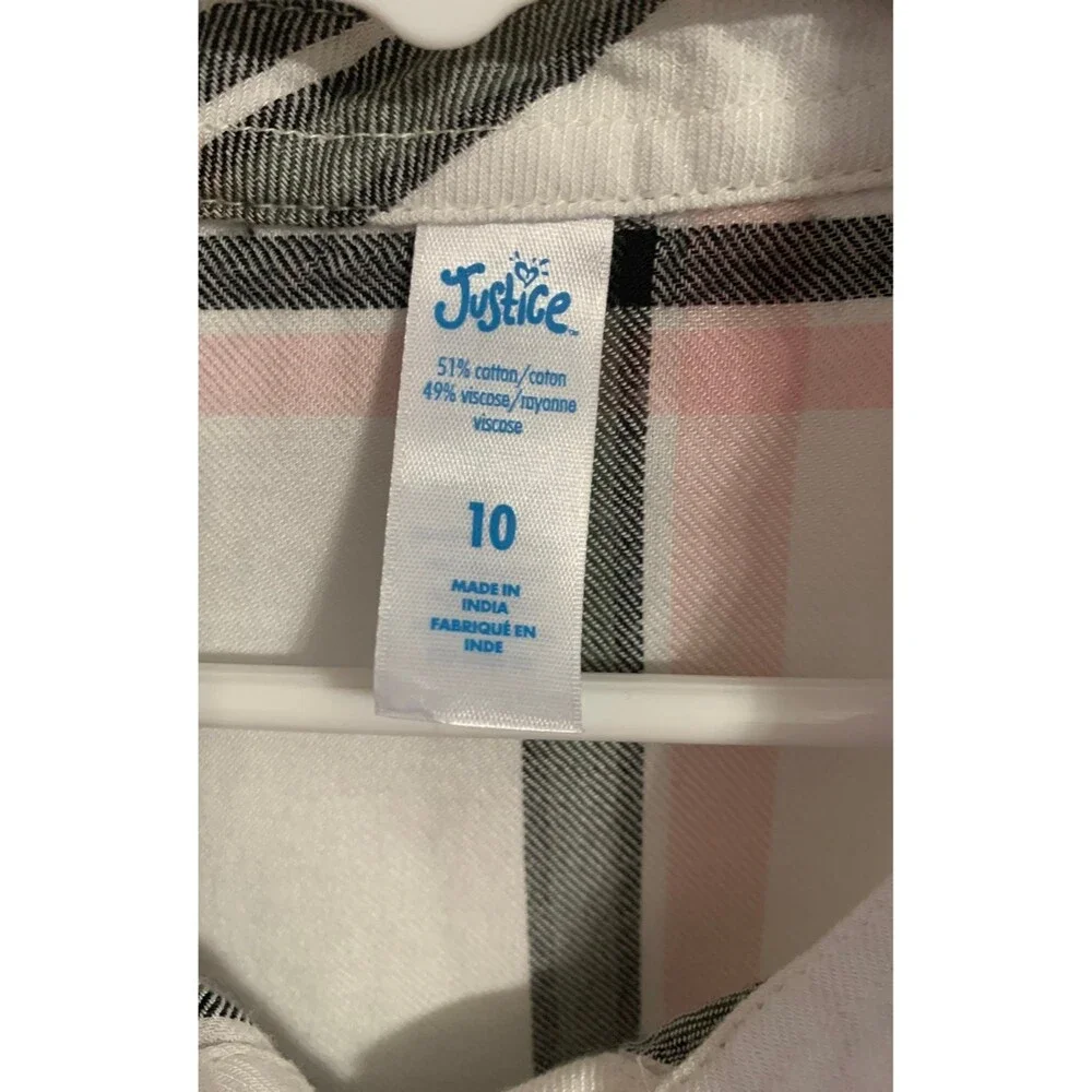 Justice Flannel Shirt. Size 10.